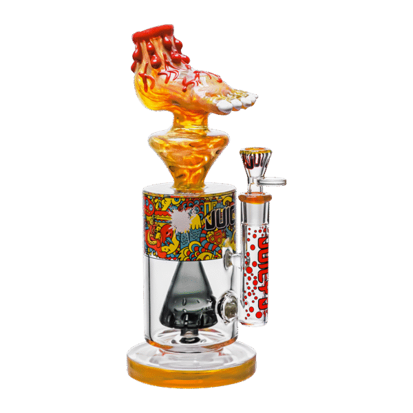 JJ-355-1 12" Colorful, quirky, foot-shaped glass water pipe
