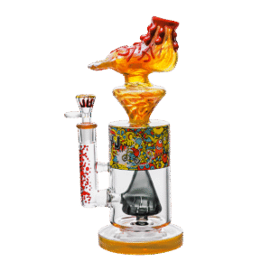 12" Colorful, quirky, foot-shaped glass water pipe