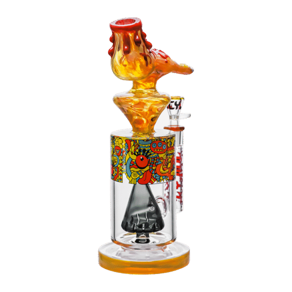 JJ-355-4 12" Colorful, quirky, foot-shaped glass water pipe