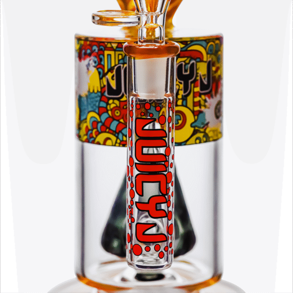JJ-355-5 12" Colorful, quirky, foot-shaped glass water pipe