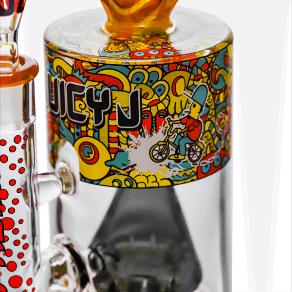 JJ-355-6 12" Colorful, quirky, foot-shaped glass water pipe