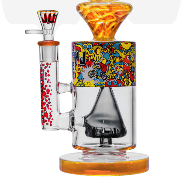 JJ-355-7 12" Colorful, quirky, foot-shaped glass water pipe