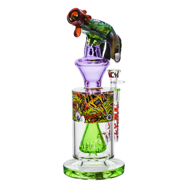 12” VIBRANT, MONSTROUS, CLAW-HAND GLASS WATER PIPE