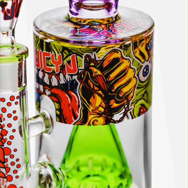 12” VIBRANT, MONSTROUS, CLAW-HAND GLASS WATER PIPE