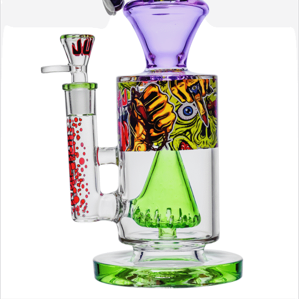 12” VIBRANT, MONSTROUS, CLAW-HAND GLASS WATER PIPE