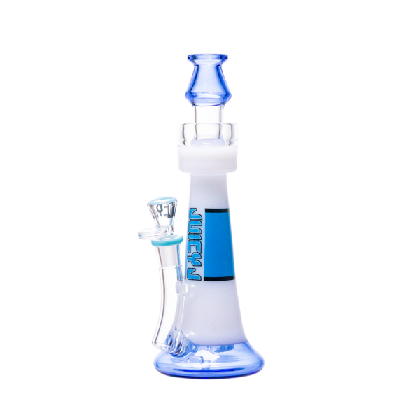 JJ-026-1 Juicy J Frosted Lighthouse Glass Water Pipe - BLUE