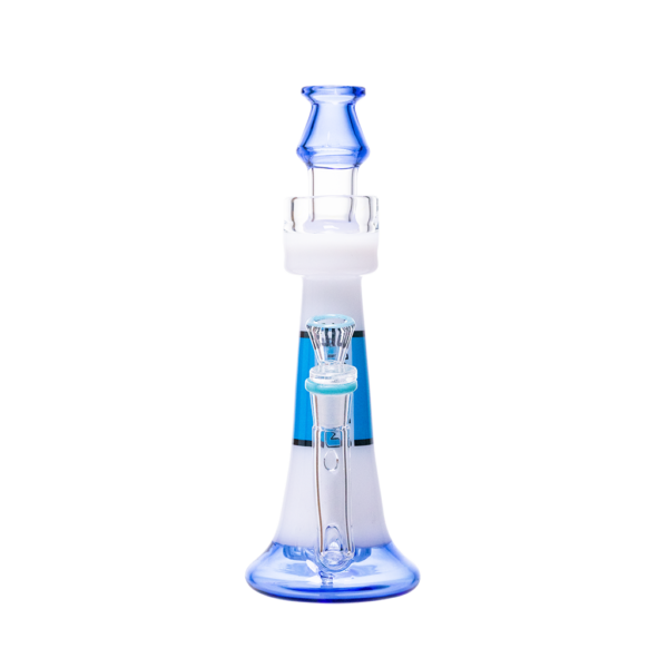 JJ-026-2 Juicy J Frosted Lighthouse Glass Water Pipe - BLUE