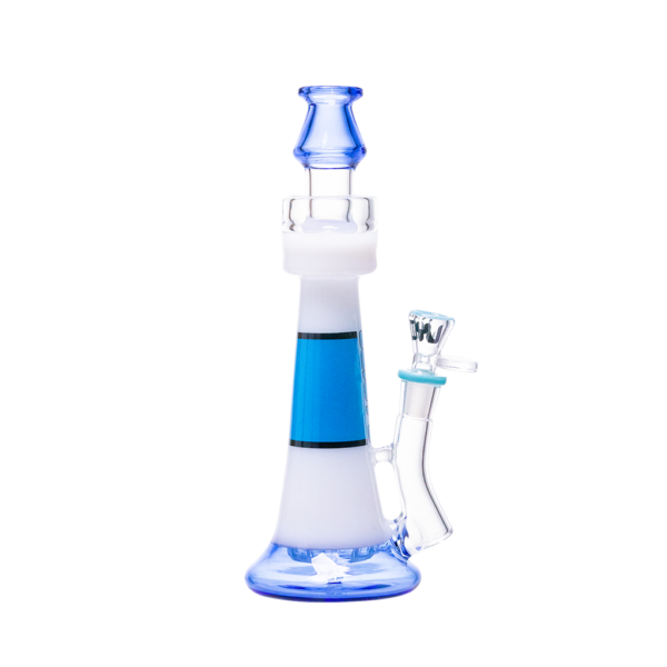 JJ-026-3 Juicy J Frosted Lighthouse Glass Water Pipe - BLUE