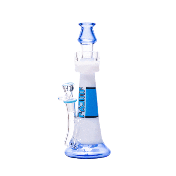 JJ-026 Juicy J Frosted Lighthouse Glass Water Pipe - BLUE