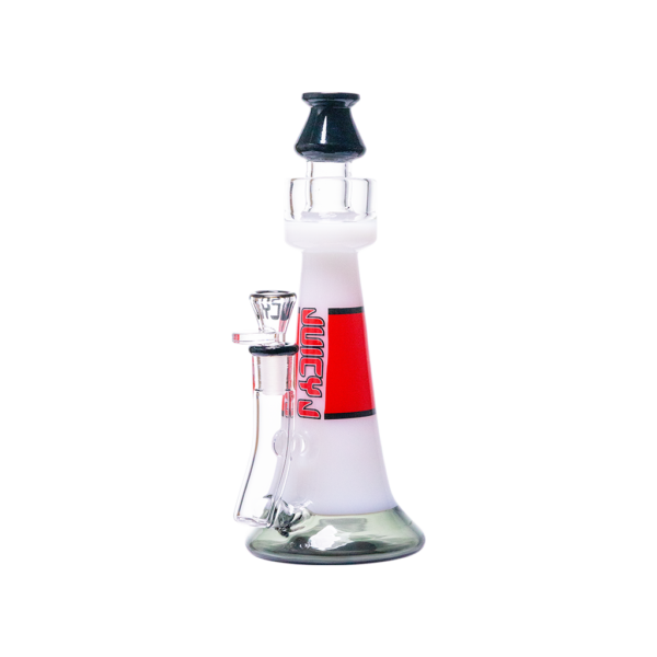 JJ-027-1 Juicy J Frosted Lighthouse Glass Water Pipe - RED