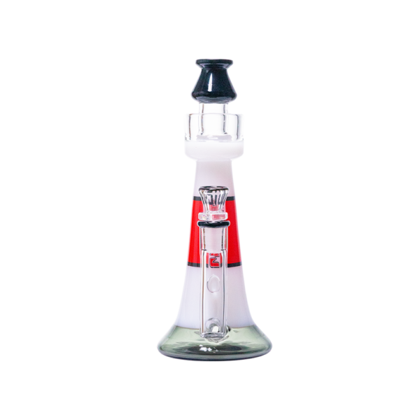 JJ-027-2 Juicy J Frosted Lighthouse Glass Water Pipe - RED