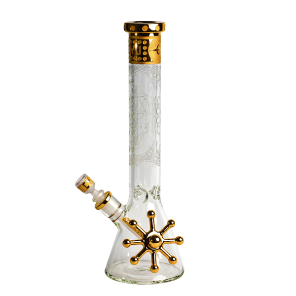JJ-244 LEGENDARY 24K GOLD JUICY J GOLD GEOMETRIC FLOW BEAKER